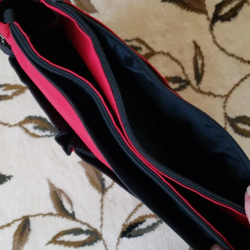 Skip Hop Diaper Bag Red Duo Stroller Friendly, Calvin embroidered.